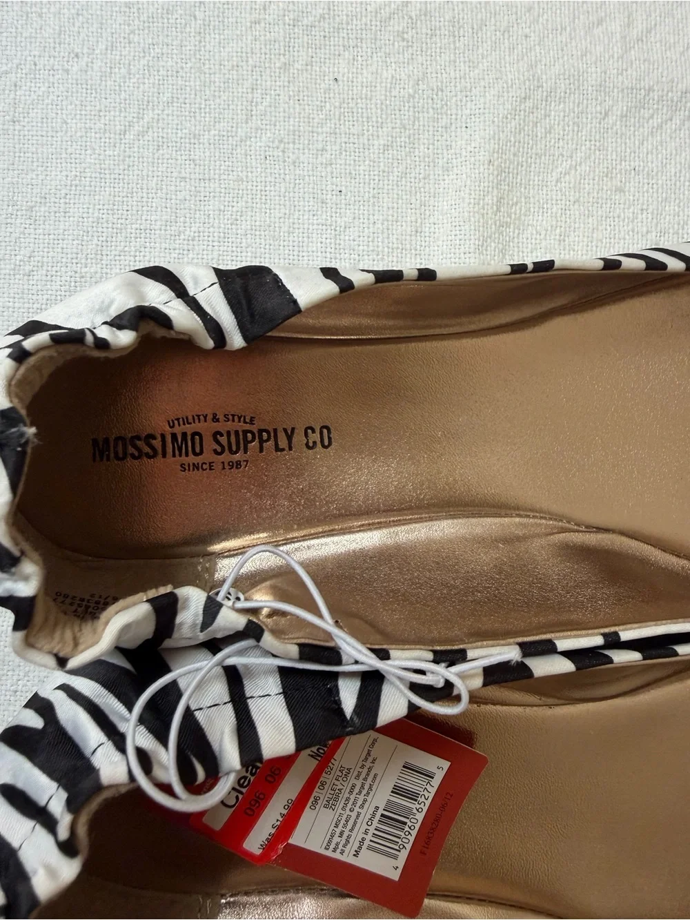 4/$20 Mossimo Supply Co. Zebra-Print Ballet Flats - Black & White
